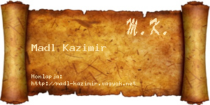 Madl Kazimir névjegykártya